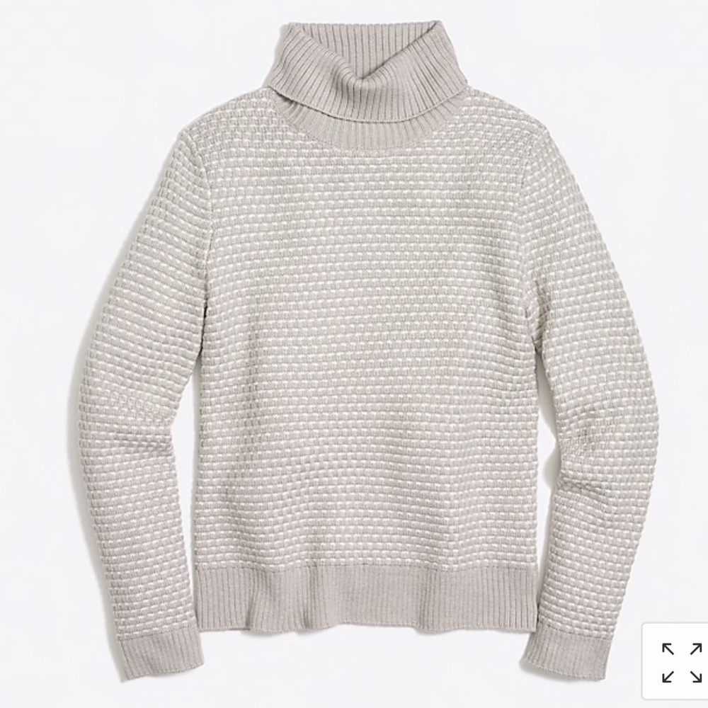 J.Crew textured turtleneck sweater- NWOT gray